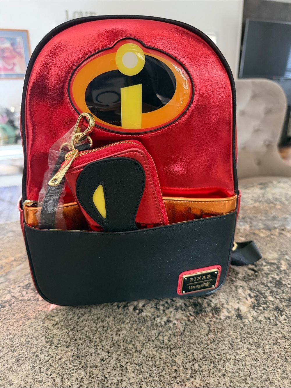 Incredibles 20th Anniversary Light Up Metallic Cosplay Mini Backpack